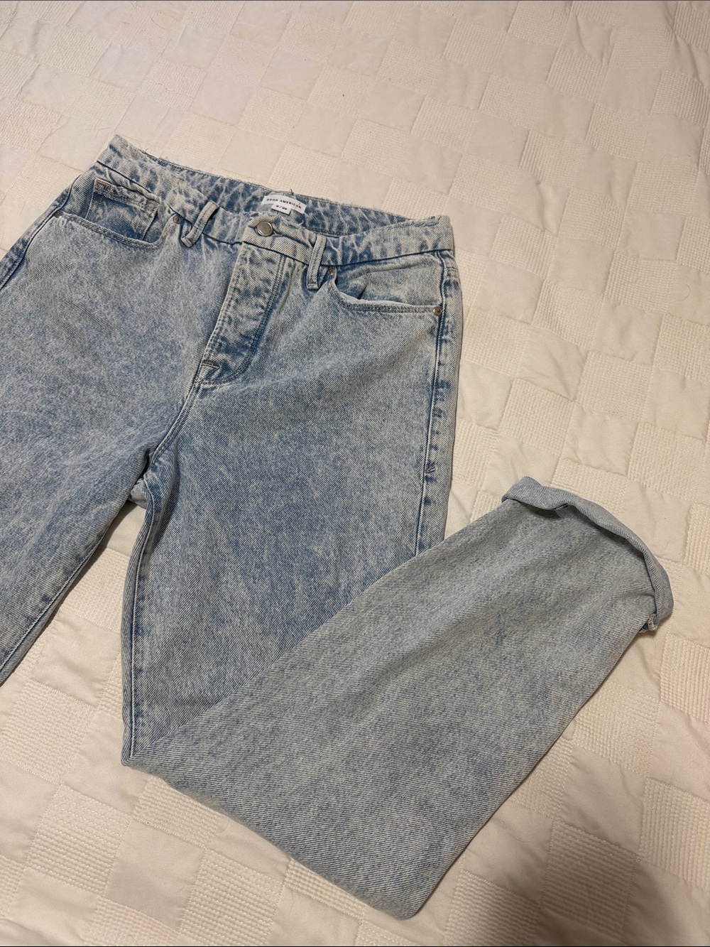 Good American Light Blue Distressed Denim Jeans | Size 8/29